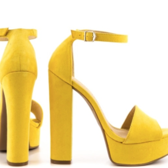 Chinese Laundry Shoes - Chinese Laundry Bright Yellow Platform Heels NWOT